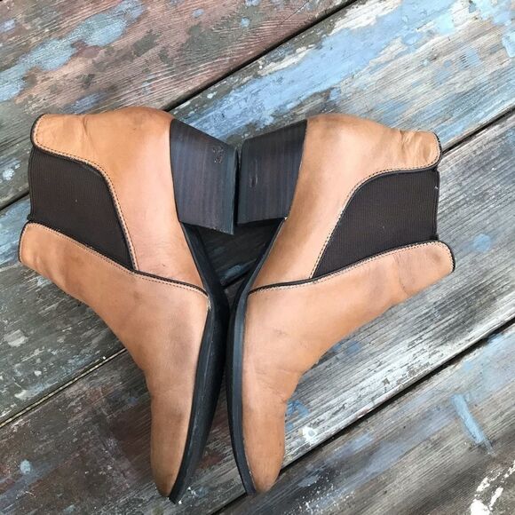 Franco Sarto Quinne Tan Leather Ankle Boots 8 - Picture 3 of 13